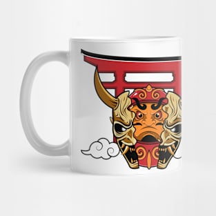 Oni mask daruma Mug